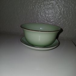 Green Chinese Tea Cup And Saucer