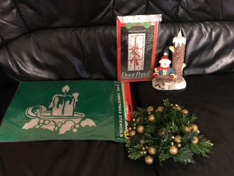 Christmas decorations candle holder door panel snowman stencils