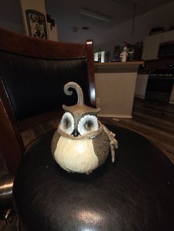 Decorative Resin Owl Figurine with Twine