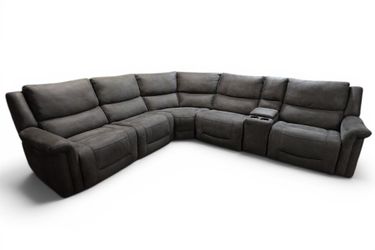 6pc Carlin Power Reclining Fabric Sectional Sofa Couch by Gliman Creek