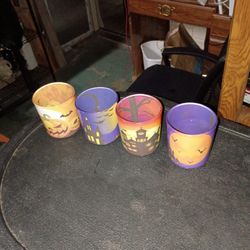 4 Glass Halloween Cups