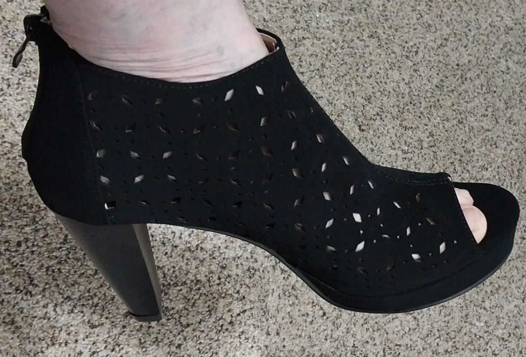 Black high heel booties 