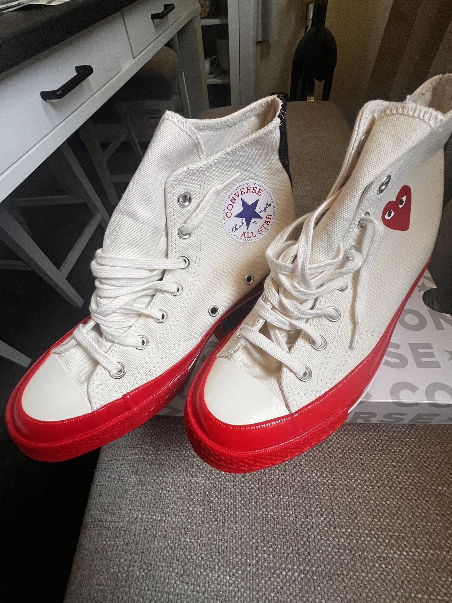 Comme Des Garcons PLAY x Converse Unisex Red Sole High Top Sneakers