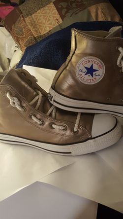 Gold canvas Converse ALL STARS HIGH TOPS SIZE MENS 6.5