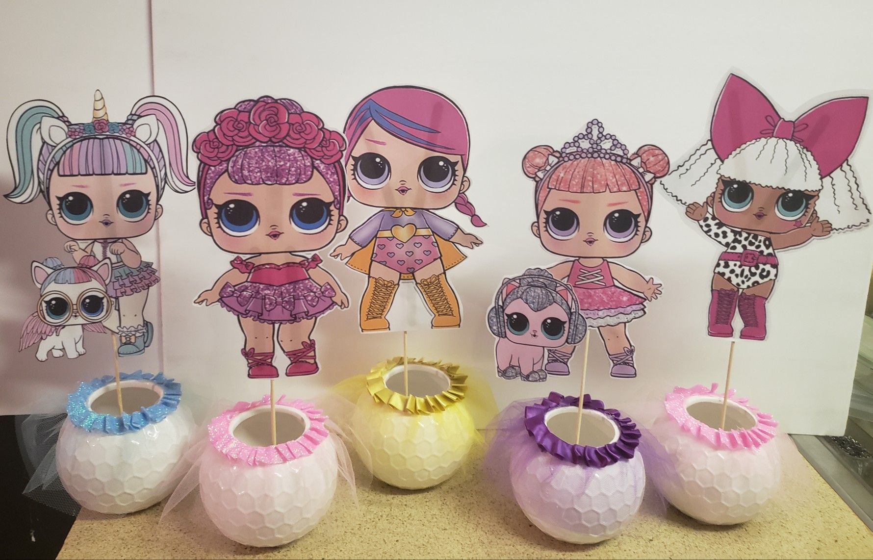 LOL DOLL CENTERPIECES. $9.50 each.