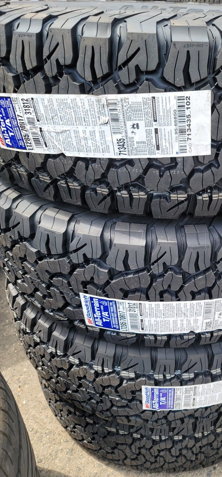 4 New LT 285-70-17 BFGoodrich BFG Ko2 A/T All Terrain Tires 33x11.50 R17 Inch Tire Load C 6 Ply FREE Delivery To Most Inland Empire Locations