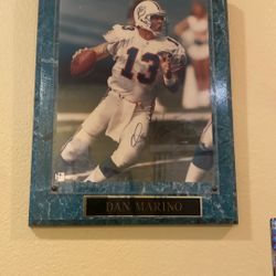 Dan Marino Signed Glass Sealed Poster