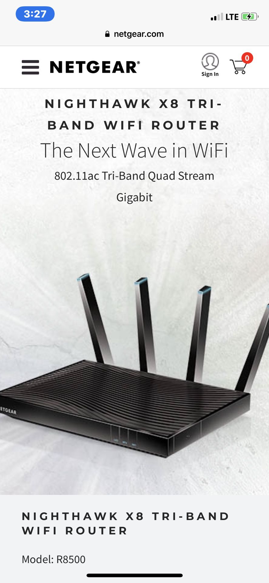 Nighthawk X8 Tri-Band WiFi Router