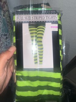 Green stripes tights