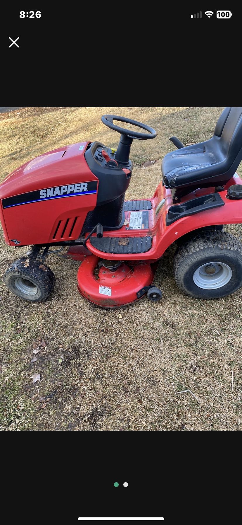 SNAPPER 42 Inch Lawn Tractor Starts Runs And Works