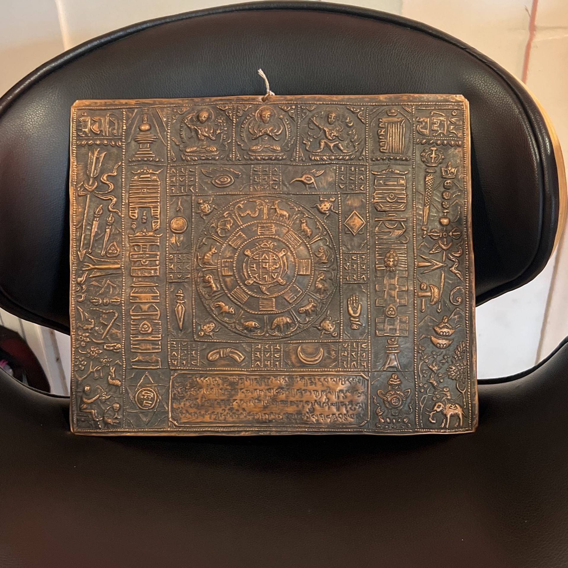 Tibetan Copper Metal Wall Plate Calendar