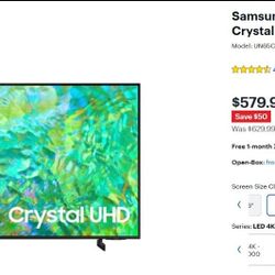 Brand New- Samsung 65" CU8000 8 series Crystal TV