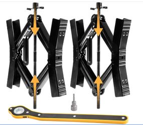 Camper Wheel Chock Stabilizer 2 Sets, Double Speed Heavy Duty Truck RV Tire Scissor Locking X Chock, Camper Accessories For Travel Trailers Tire Chalk