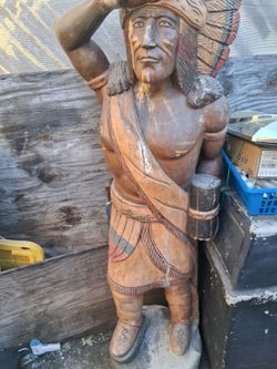 6ft tall native American  wood  craving
