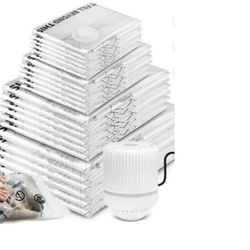 Vacuum Storage Bags with Electric Pump 30 Pack Space Saver Seal Bags for Clothes Bedding Comforters