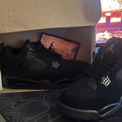 Black Cat Jordan 4s Size12