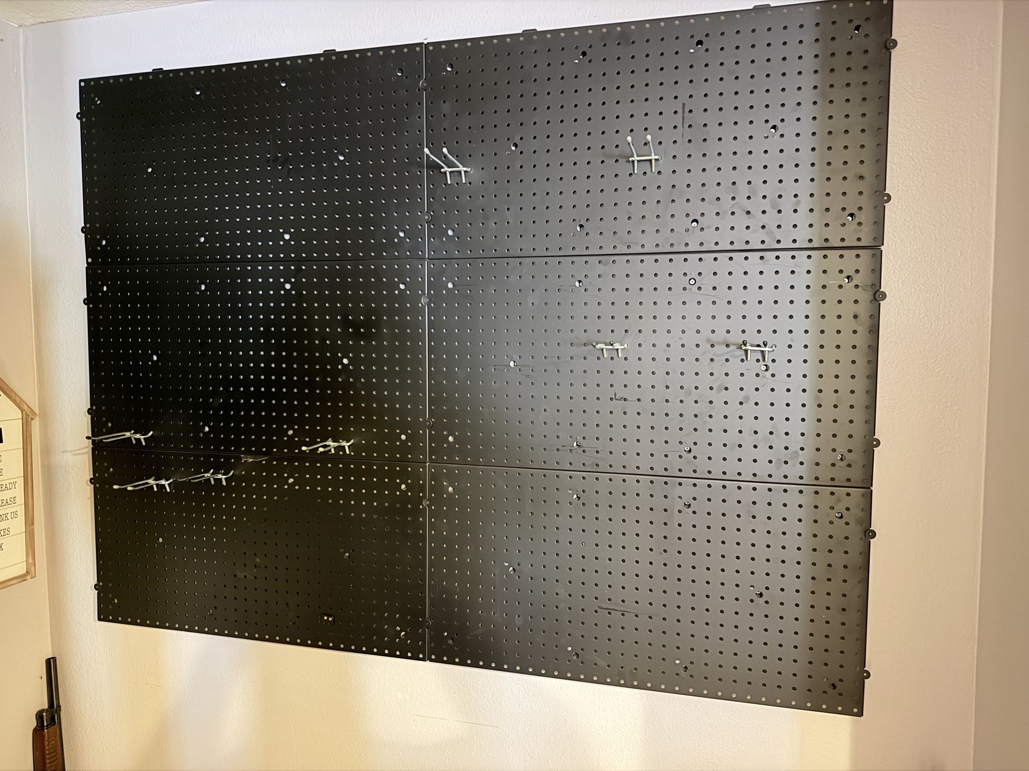 Work Bench With Vise And Pegboard