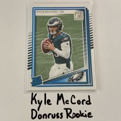 Kyle McCord Green Bay Packers QB Donruss Rookie Card. 