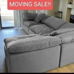 Gray Cloud Couch Modular Sectional Sofa 