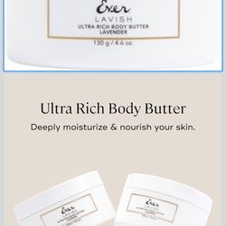 EVER Lavish Ultra Rich Body Butter – Lavender Scented Antioxidant & Vitamin-Infused Moisturizer
