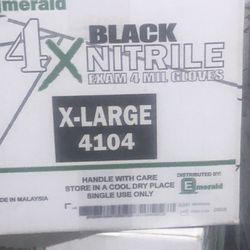 Black Nitril Exam 4mil XL Gloves