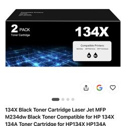 134X Black Toner Cartridge Laser Jet MFP M234dw Black Toner Compatible for HP