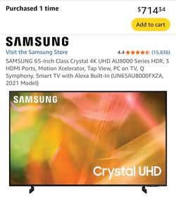 Samsung 65” Smart TV 4K UHD