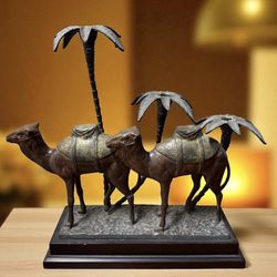 VINTAGE BRONZE CAMEL CANDLE STAND