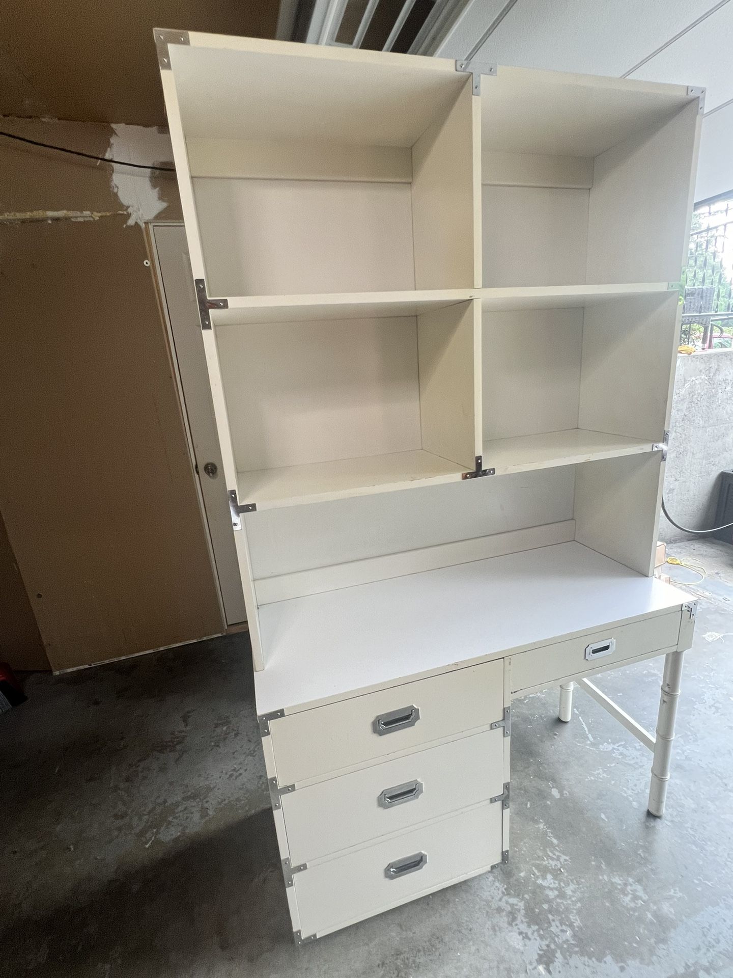 Vintage Campaigner Desk & Hutch