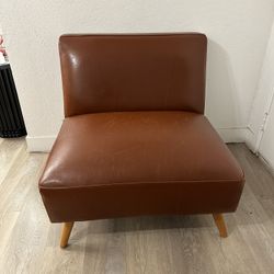 Huxley Armless Leather Chair World Market Mid Century 