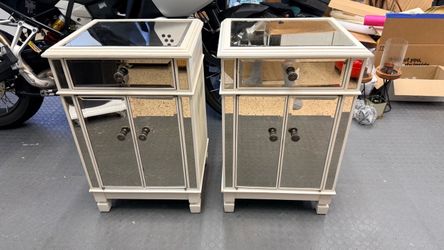 Mirror faced nightstands