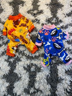 Dog pajama outfits set of 2 size XS