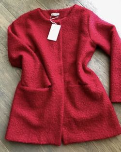 NEW Women Red Teddy Coat, Jacket. Italy - One Size Christmas 