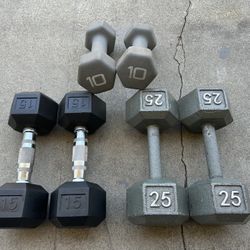 Set of Dumbbells - 10, 15, 25 lbs