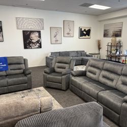 3pc Sofa & loveseat + Chair Power Recliner (FREE DELIVERY)