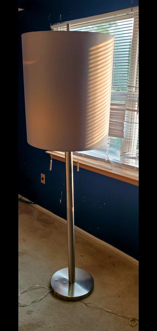 Tall Contemporary  Barrel Floor Lamp 2 Bulbs