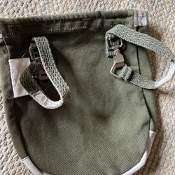 Vintage 1960s US military Issued Small Bag Green Canvas With Straps
