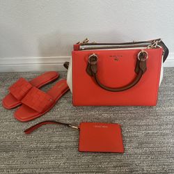 Micheal Kors Set-Purse, Slides, and Wallet Bundle 