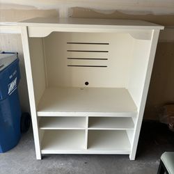 Large White Cabinet TV Entertainment Stand 