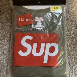 Supreme Hanes Olive Green Tagless Tees (2 Pack)