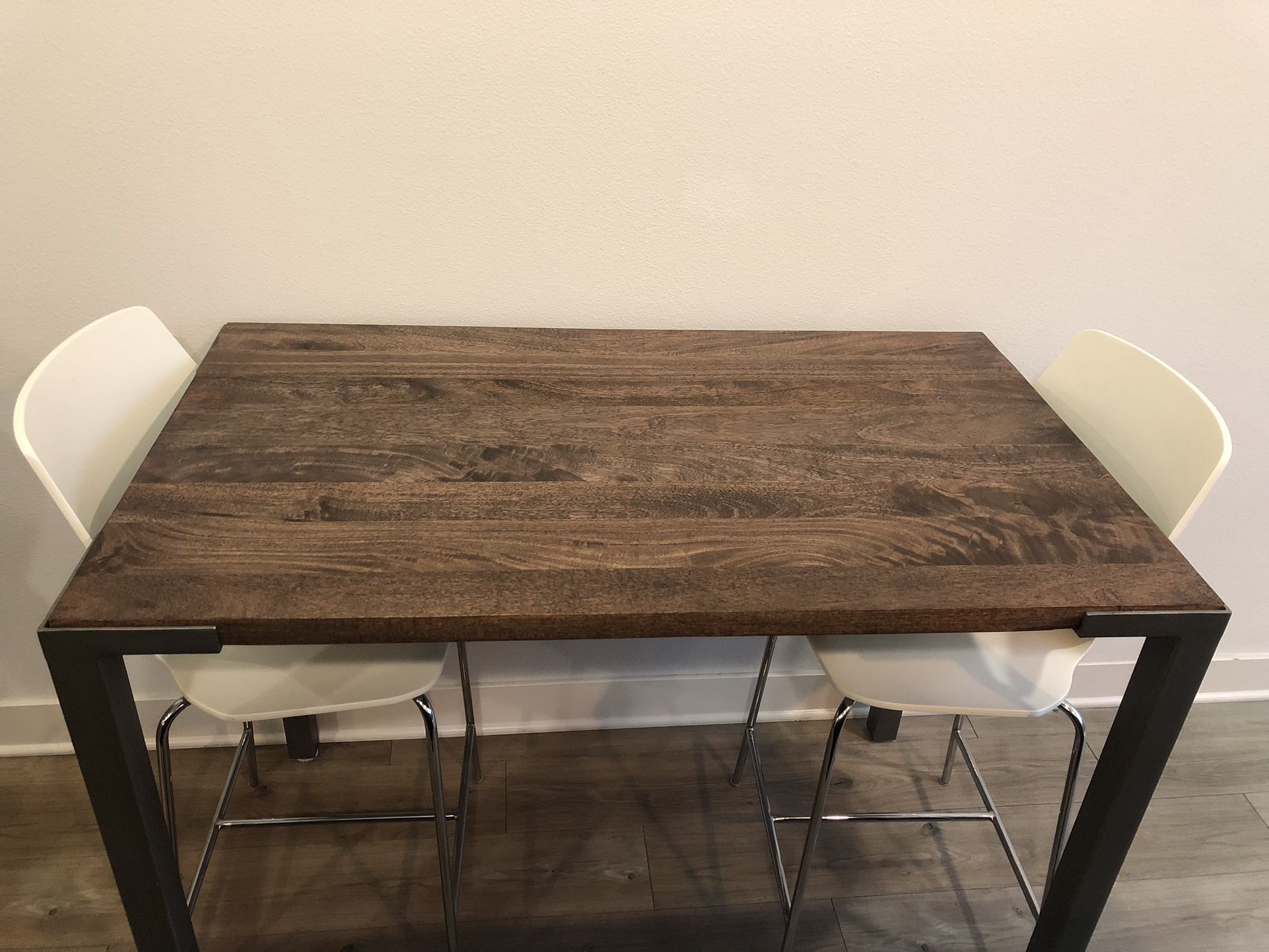 CB2 Bar Height kitchen Table And 2 Room And Board chairs