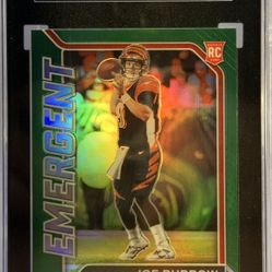 #1 Joe Burrow Prizm - Green Silver Emergent SGC 9.5