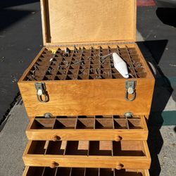 Old School Wooden Long Range Tackle Box 