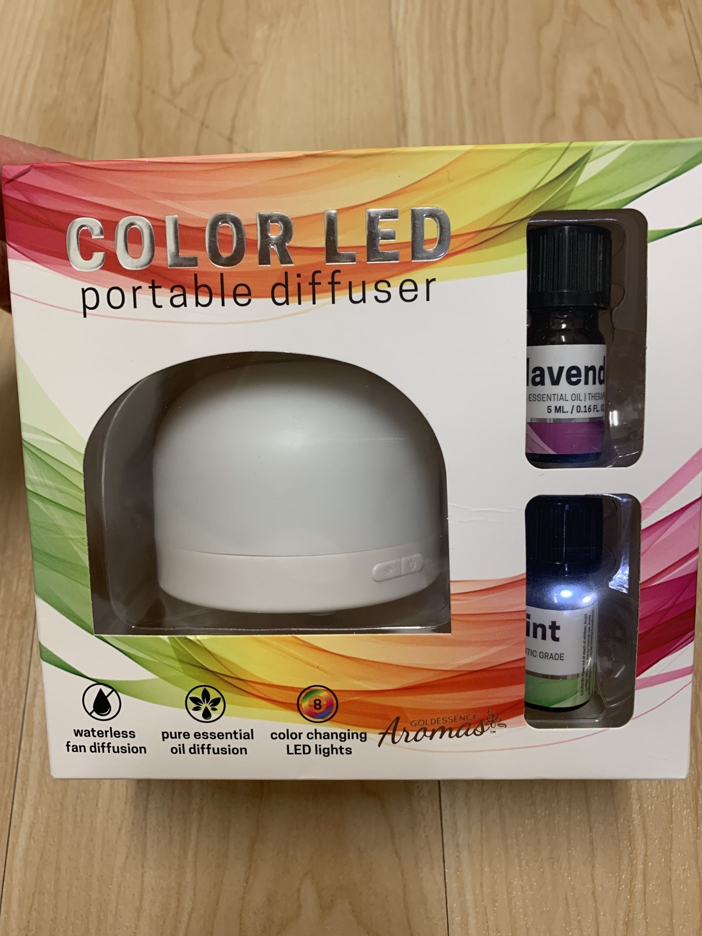 GoldEssence Aromas Color LED Portable Diffuser Lavender Peppermint Oil aromatherapy NEW