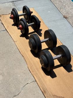 Heavy Iron Dumbbells 50 lbs set 35 lbs set