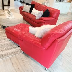 Leather 3 Piece Couch Set 