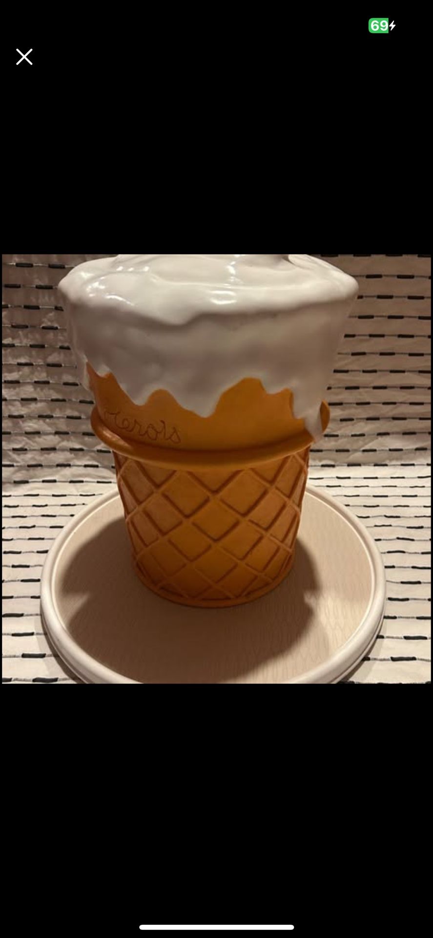 Urban Outfitters Rotary Hero Giant Ice Cream Cone Stool Retro Novelty Seat