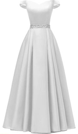 Beautiful White Dress Strapless Corset Back Size 8