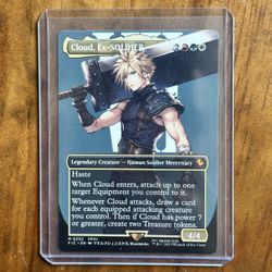 Magic the Gathering x Final Fantasy Cloud Ex-Soldier Commander Card (Borderless) 