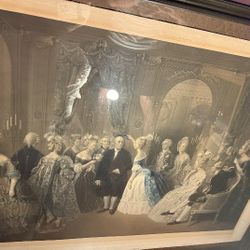 1778 Lithograph Benjamin Franklin's Reception At The court Of France 